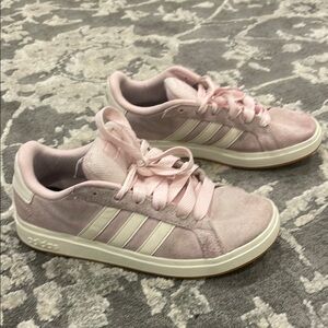 Adidas Girl's Soft Pink and Cream Sneakers